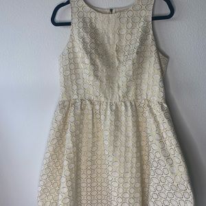 Cream and Gold Mini Dress